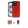 MARSİLYAN™- iPhone 16 Pro Max Kılıf Kıvılcım Işık Serisi - Siyah Buffer Hayalet Cam Ekran Koruyucu + Pers Alüminyum Kamera Lens - CLTM