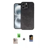 MARSİLYAN™- iPhone 16 Pro Max Kılıf Kıvılcım Işık Serisi - Siyah Buffer Hayalet Cam Ekran Koruyucu + Raze Metal Kamera Lens - NLGY