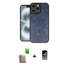 MARSİLYAN™- iPhone 16 Pro Max Kılıf Kıvılcım Işık Serisi - Siyah Buffer Hayalet Cam Ekran Koruyucu + Raze Metal Kamera Lens - CLTM