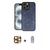 MARSİLYAN™- iPhone 16 Pro Max Kılıf Kıvılcım Işık Serisi - Siyah Joko Magic 5D Cam + Çöl Titanyum Pers Alüminyum Kamera Lens