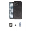 MARSİLYAN™- iPhone 16 Pro Max Kılıf Kıvılcım Işık Serisi - Siyah Joko Magic 5D Cam + PVD Metal Kamera Lens - GD