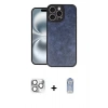 MARSİLYAN™- iPhone 16 Pro Max Kılıf Kıvılcım Işık Serisi - Siyah Joko Magic 5D Cam + Gümüş Pers Alüminyum Kamera Lens