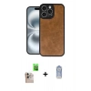 MARSİLYAN™- iPhone 16 Pro Max Kılıf Kıvılcım Işık Serisi - Siyah Joko Magic 5D Cam + Natural Grey Raze Metal Kamera Lens