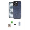 MARSİLYAN™- iPhone 16 Pro Max Kılıf Kıvılcım Işık Serisi - Siyah Joko Magic 5D Cam + Natural Grey Raze Metal Kamera Lens