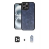 MARSİLYAN™- iPhone 16 Pro Max Kılıf Kıvılcım Işık Serisi - Siyah Joko Magic 5D Cam + PVD Metal Kamera Lens - SH