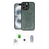MARSİLYAN™- iPhone 16 Pro Max Kılıf Kıvılcım Işık Serisi - Siyah Joko Magic 5D Cam + Raze Metal Kamera Lens - BZ