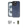 MARSİLYAN™- iPhone 16 Pro Max Kılıf Kıvılcım Işık Serisi - Siyah Joko Magic 5D Hayalet Cam + Gümüş Pers Alüminyum Kamera Lens