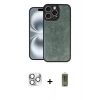 MARSİLYAN™- iPhone 16 Pro Max Kılıf Kıvılcım Işık Serisi - Siyah Joko Magic 5D Hayalet Cam + Gümüş Pers Alüminyum Kamera Lens