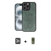 MARSİLYAN™- iPhone 16 Pro Max Kılıf Kıvılcım Işık Serisi - Siyah Joko Magic 5D Hayalet Cam + PVD Metal Kamera Lens - SH