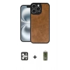 MARSİLYAN™- iPhone 16 Pro Max Kılıf Kıvılcım Işık Serisi - Siyah Joko Magic 5D Hayalet Cam + PVD Metal Kamera Lens - GS