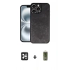 MARSİLYAN™- iPhone 16 Pro Max Kılıf Kıvılcım Işık Serisi - Siyah Joko Magic 5D Hayalet Cam + PVD Metal Kamera Lens - SH