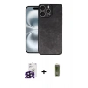 MARSİLYAN™- iPhone 16 Pro Max Kılıf Kıvılcım Işık Serisi - Siyah Joko Magic 5D Hayalet Cam + Siyah Bilvis Titan Kamera Lens