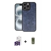 MARSİLYAN™- iPhone 16 Pro Max Kılıf Kıvılcım Işık Serisi - Siyah Joko Magic 5D Hayalet Cam + Siyah Bilvis Titan Kamera Lens
