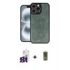 MARSİLYAN™- iPhone 16 Pro Max Kılıf Kıvılcım Işık Serisi - Siyah Joko Magic 5D Hayalet Cam + Siyah Bilvis Titan Kamera Lens
