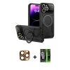MARSİLYAN™- iPhone 16 Pro Max Kılıf Kıvılcım Modern Serisi - Şeffaf 360 Full Body Arka Koruyucu + Çöl Titanyum Pers Alüminyum Kamera Lens