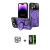 MARSİLYAN™- iPhone 16 Pro Max Kılıf Kıvılcım Modern Serisi - Şeffaf 360 Full Body Arka Koruyucu + Pers Alüminyum Kamera Lens - GI