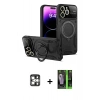 MARSİLYAN™- iPhone 16 Pro Max Kılıf Kıvılcım Modern Serisi - Şeffaf 360 Full Body Arka Koruyucu + Gümüş PVD Metal Kamera Lens
