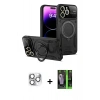 MARSİLYAN™- iPhone 16 Pro Max Kılıf Kıvılcım Modern Serisi - Şeffaf 360 Full Body Arka Koruyucu + Pers Alüminyum Kamera Lens - GS