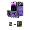MARSİLYAN™- iPhone 16 Pro Max Kılıf Kıvılcım Modern Serisi - Şeffaf 360 Full Body Arka Koruyucu + PVD Metal Kamera Lens - GD