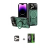 MARSİLYAN™- iPhone 16 Pro Max Kılıf Kıvılcım Modern Serisi - Şeffaf 360 Full Body Arka Koruyucu + PVD Metal Kamera Lens - GD