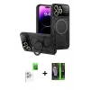 MARSİLYAN™- iPhone 16 Pro Max Kılıf Kıvılcım Modern Serisi - Şeffaf 360 Full Body Arka Koruyucu + Raze Metal Kamera Lens - BZ