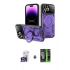 MARSİLYAN™- iPhone 16 Pro Max Kılıf Kıvılcım Modern Serisi - Şeffaf 360 Full Body Arka Koruyucu + Titanyum Gri Bilvis Titan Kamera Lens