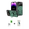 MARSİLYAN™- iPhone 16 Pro Max Kılıf Kıvılcım Modern Serisi - Şeffaf Pasifik Cam Ekran Koruyucu + Beyaz Raze Metal Kamera Lens