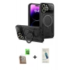 MARSİLYAN™- iPhone 16 Pro Max Kılıf Kıvılcım Modern Serisi - Şeffaf Pasifik Cam Ekran Koruyucu + Raze Metal Kamera Lens - CLTM