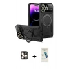 MARSİLYAN™- iPhone 16 Pro Max Kılıf Kıvılcım Modern Serisi - Şeffaf Pasifik Cam Ekran Koruyucu + PVD Metal Kamera Lens - GD