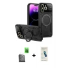MARSİLYAN™- iPhone 16 Pro Max Kılıf Kıvılcım Modern Serisi - Şeffaf Pasifik Cam Ekran Koruyucu + Raze Metal Kamera Lens - SH