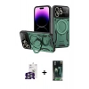 MARSİLYAN™- iPhone 16 Pro Max Kılıf Kıvılcım Modern Serisi - Siyah 360 Mat Full Body Arka Koruyucu + Bilvis Titan Kamera Lens - GS
