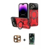 MARSİLYAN™- iPhone 16 Pro Max Kılıf Kıvılcım Modern Serisi - Siyah 360 Mat Full Body Arka Koruyucu + Pers Alüminyum Kamera Lens - CLTM