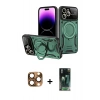MARSİLYAN™- iPhone 16 Pro Max Kılıf Kıvılcım Modern Serisi - Siyah 360 Mat Full Body Arka Koruyucu + Pers Alüminyum Kamera Lens - CLTM