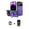 MARSİLYAN™- iPhone 16 Pro Max Kılıf Kıvılcım Modern Serisi - Siyah 360 Mat Full Body Arka Koruyucu + PVD Metal Kamera Lens - GD