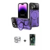 MARSİLYAN™- iPhone 16 Pro Max Kılıf Kıvılcım Modern Serisi - Siyah 360 Mat Full Body Arka Koruyucu + Pers Alüminyum Kamera Lens - GS