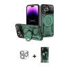 MARSİLYAN™- iPhone 16 Pro Max Kılıf Kıvılcım Modern Serisi - Siyah 360 Mat Full Body Arka Koruyucu + Pers Alüminyum Kamera Lens - GS