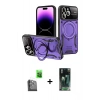 MARSİLYAN™- iPhone 16 Pro Max Kılıf Kıvılcım Modern Serisi - Siyah 360 Mat Full Body Arka Koruyucu + Raze Metal Kamera Lens - SH