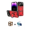 MARSİLYAN™- iPhone 16 Pro Max Kılıf Kıvılcım Modern Serisi - Siyah 3D Antistatik Cam Ekran Koruyucu + Pers Alüminyum Kamera Lens - CLTM