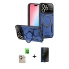 MARSİLYAN™- iPhone 16 Pro Max Kılıf Kıvılcım Modern Serisi - Siyah 3D Antistatik Hayalet Cam Ekran Koruyucu + Raze Metal Kamera Lens - NLGY