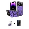 MARSİLYAN™- iPhone 16 Pro Max Kılıf Kıvılcım Modern Serisi - Siyah 3D Antistatik Hayalet Cam Ekran Koruyucu + Bilvis Titan Kamera Lens - TMGI