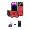 MARSİLYAN™- iPhone 16 Pro Max Kılıf Kıvılcım Modern Serisi - Siyah 3D Antistatik Hayalet Cam Ekran Koruyucu + Bilvis Titan Kamera Lens - SH