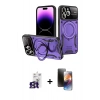 MARSİLYAN™- iPhone 16 Pro Max Kılıf Kıvılcım Modern Serisi - Siyah 3D Antistatik Mat Seramik Nano Ekran Koruyucu + Titanyum Gri Bilvis Titan Kamera Lens