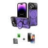 MARSİLYAN™- iPhone 16 Pro Max Kılıf Kıvılcım Modern Serisi - Siyah 3D Antistatik Mat Seramik Nano Ekran Koruyucu + Siyah Raze Metal Kamera Lens