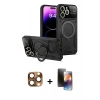 MARSİLYAN™- iPhone 16 Pro Max Kılıf Kıvılcım Modern Serisi - Siyah 3D Antistatik Mat Seramik Nano Ekran Koruyucu + Pers Alüminyum Kamera Lens - CLTM