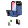 MARSİLYAN™- iPhone 16 Pro Max Kılıf Kıvılcım Modern Serisi - Siyah 3D Antistatik Mat Seramik Nano Ekran Koruyucu + Raze Metal Kamera Lens - CLTM