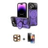 MARSİLYAN™- iPhone 16 Pro Max Kılıf Kıvılcım Modern Serisi - Siyah 3D Antistatik Mat Seramik Nano Ekran Koruyucu + Pers Alüminyum Kamera Lens - CLTM