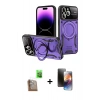 MARSİLYAN™- iPhone 16 Pro Max Kılıf Kıvılcım Modern Serisi - Siyah 3D Antistatik Mat Seramik Nano Ekran Koruyucu + Raze Metal Kamera Lens - CLTM