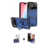 MARSİLYAN™- iPhone 16 Pro Max Kılıf Kıvılcım Modern Serisi - Siyah 3D Antistatik Mat Seramik Nano Ekran Koruyucu + Bilvis Titan Kamera Lens - SH