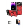 MARSİLYAN™- iPhone 16 Pro Max Kılıf Kıvılcım Modern Serisi - Siyah 3D Antistatik Mat Seramik Nano Ekran Koruyucu + Gümüş PVD Metal Kamera Lens