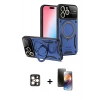 MARSİLYAN™- iPhone 16 Pro Max Kılıf Kıvılcım Modern Serisi - Siyah 3D Antistatik Mat Seramik Nano Ekran Koruyucu + PVD Metal Kamera Lens - GD